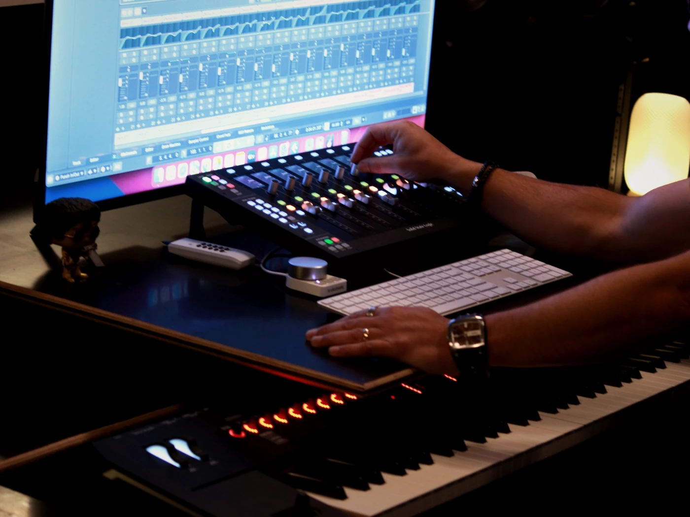 Production workstation at Hayshed Music