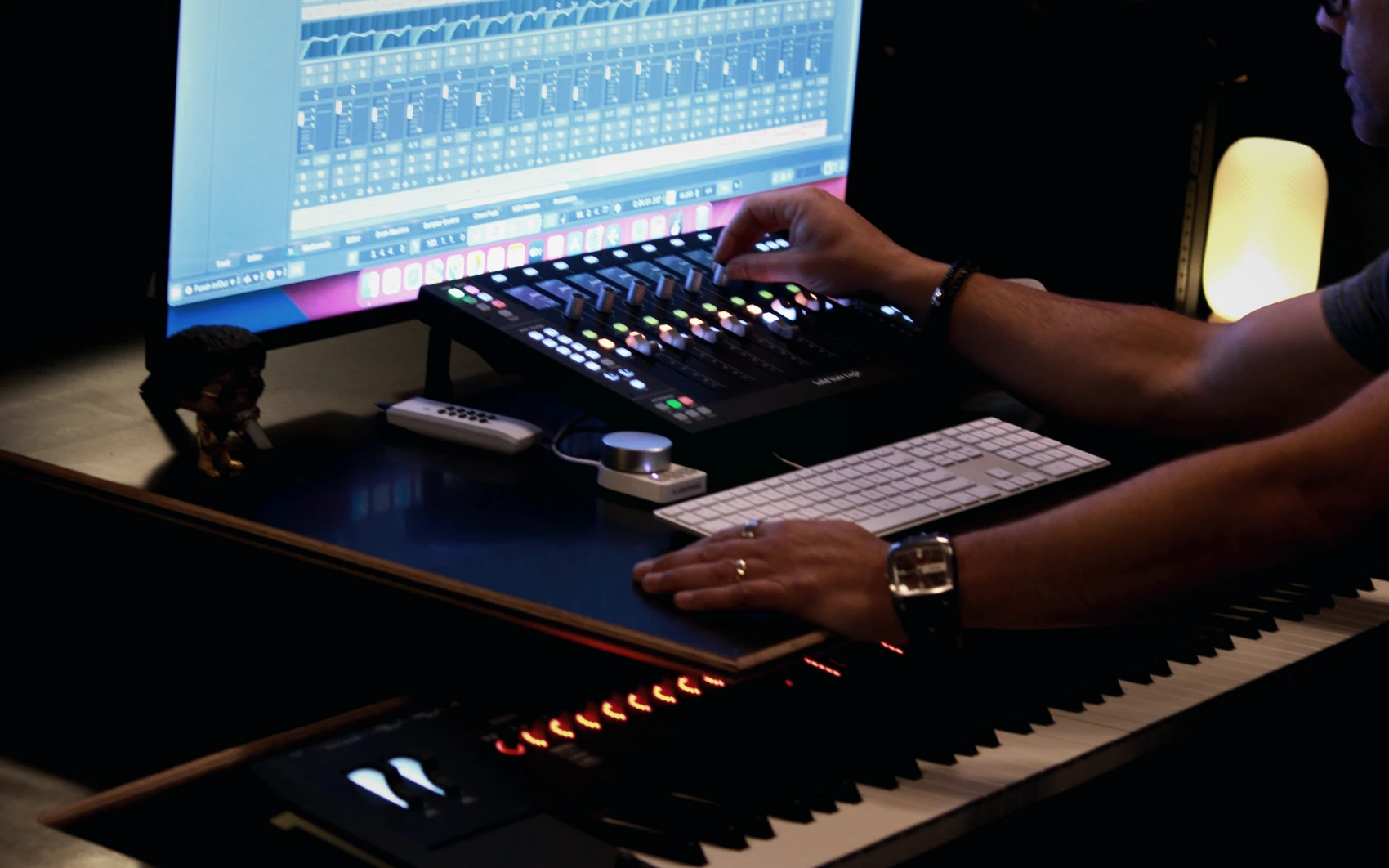 Steve Rault working at the production console